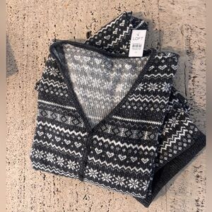 LOFT Black and White Patterned Pajama Set